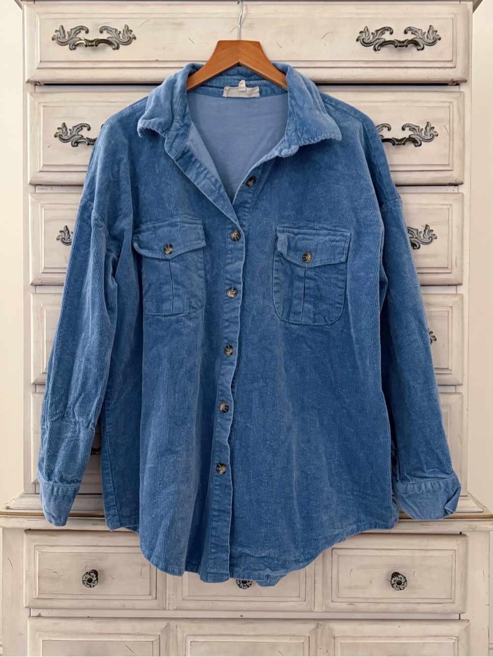 Vici Blue Corduroy Shacket